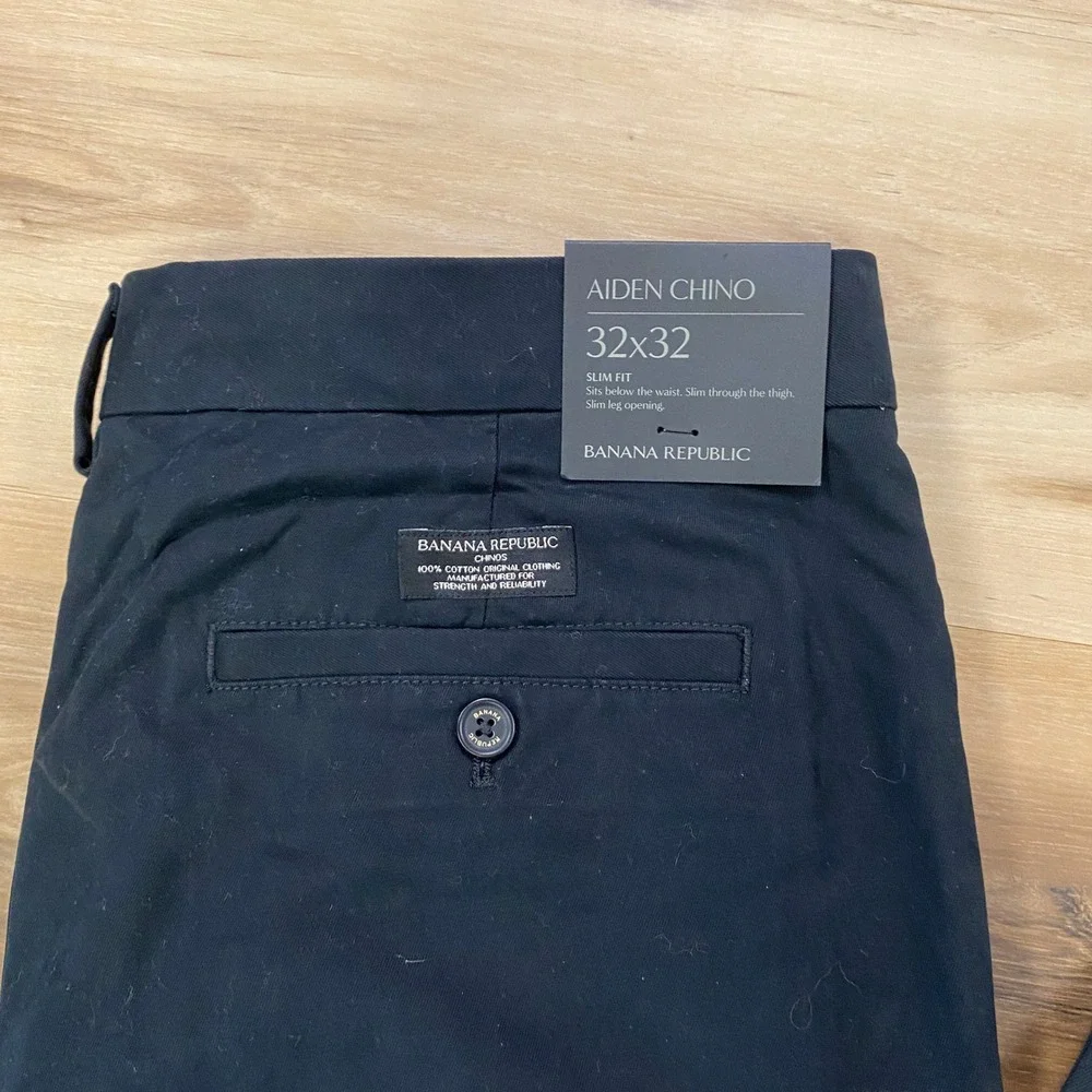 Banana Republic Aiden Chino 32x32 Slim Fit Cotton Pants Black